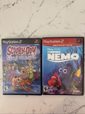 Sony PlayStation 2 Scooby-Doo & Finding Nemo (Blue, Red) Double Pack